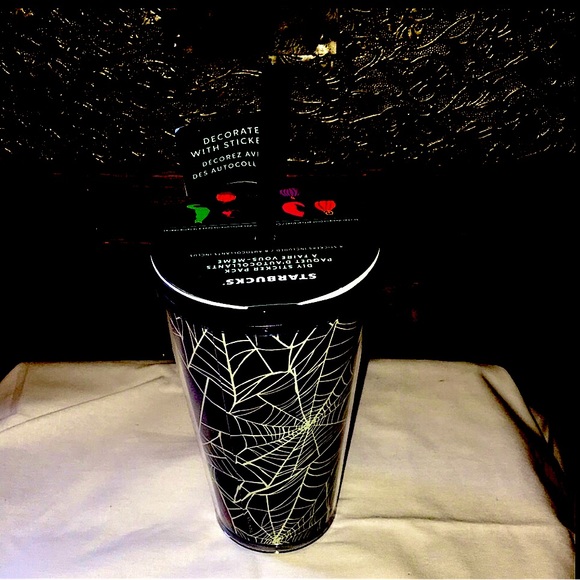 Starbucks 2021 NWT Glow In-The-Dark 16 oz Tumbler with 8 Stickers - Picture 2 of 6